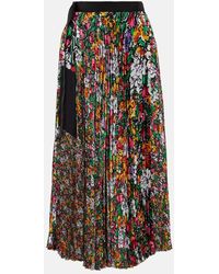 Sacai - High-rise Floral Midi Skirt - Lyst
