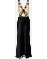 Sir. The Label - Aries Lace-trimmed Cutout Silk Maxi Dress - Lyst