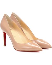 Christian Louboutin Pigalle 85 Patent Leather Pumps - Natural