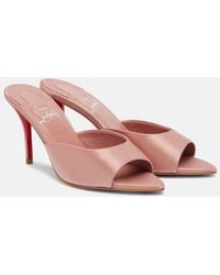 Christian Louboutin - Miss Z 80 Crepe Satin Mules - Lyst