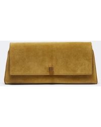 KHAITE - Audrey Medium Suede Clutch - Lyst