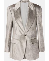Brunello Cucinelli - Cotton-Blend Velvet Blazer - Lyst