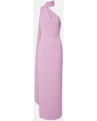 Solace London - Demi Asymmetric Scarf-Detail Gown - Lyst