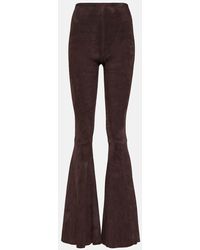 Stouls - Pantaloni flared Cherilyn in suede - Lyst