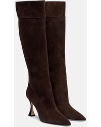 Manolo Blahnik - Miralonepla 90 Suede Knee-High Boots - Lyst