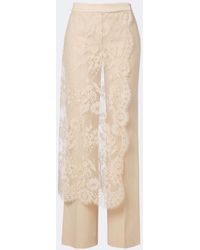 Zimmermann - Valiant Lace-Trimmed Wool Wide-Leg Pants - Lyst