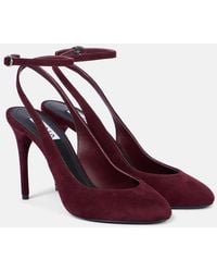 Alaïa - Decolette 90 Suede Slingback Pumps - Lyst