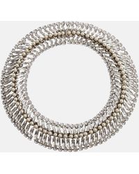 Saint Laurent - Faux Pearl And Crystal-embellished Necklace - Lyst