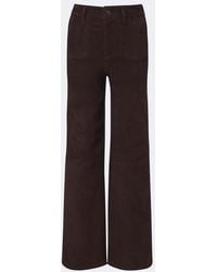 FRAME - Le Slim Palazzo Suede Wide-Leg Pants - Lyst