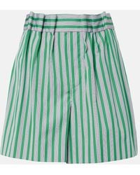 Loewe - Striped Cotton Poplin Shorts - Lyst