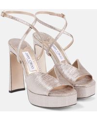 Jimmy Choo - Karli 125 Glitter Platform Sandals - Lyst