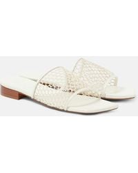 Souliers Martinez - Chica Leather-trimmed Mesh Slides - Lyst
