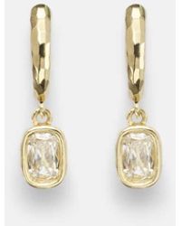 Octavia Elizabeth - Hidden Gem 18Kt Huggies With Diamonds - Lyst