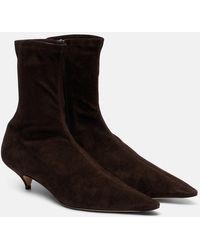 The Row - Liisa 40 Suede Ankle Boots - Lyst