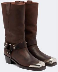 Paris Texas - Roxy Embellished Leather Biker Boots - Lyst