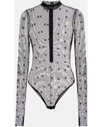 Givenchy - 4g Jacquard-knit Tulle Bodysuit - Lyst