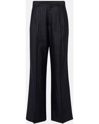 Etro - Pleated Wool-Blend Wide-Leg Pants - Lyst