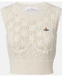 Vivienne Westwood - Ella Cropped Cotton Sweater Vest - Lyst