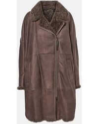 Brunello Cucinelli - Shearling-Lined Leather Coat - Lyst