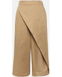 Loewe - Wrapped Cropped Wide-leg Trousers - Lyst