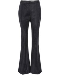 pinstripe tapered trousers women's