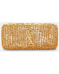 Saint Laurent - Evening Small Woven Metal Clutch - Lyst