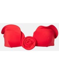 Magda Butrym - Floral-Applique Bikini Top - Lyst