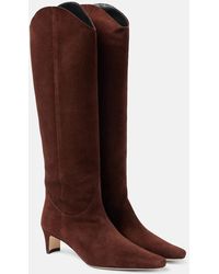 STAUD - Western Wally Suede Knee-High Boots - Lyst