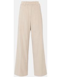 Brunello Cucinelli - Cotton Corduroy Wide-Leg Pants - Lyst