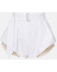 Magda Butrym - Crochet-Trimmed Cotton-Blend Shorts - Lyst