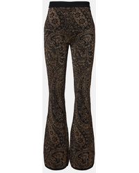 Etro - Paisley Wool-Blend Lame Flared Pants - Lyst