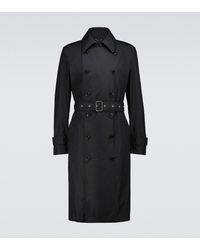 black thin trench coat