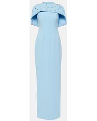 Safiyaa - Crystal-Embellished Caped Gown - Lyst