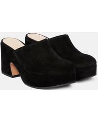 Gianvito Rossi - Lyss Suede Platform Clogs - Lyst