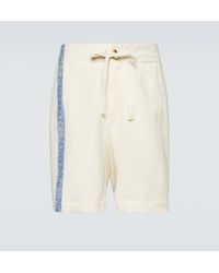 JW Anderson - Logo High-rise Cotton And Linen Shorts - Lyst
