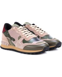 valentino camo trainers womens