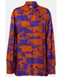 Dries Van Noten - Bedrucktes Hemd Aus Satin - Lyst