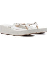 Jacquemus Les Tatanes Lin Leather Platform Sandals - White