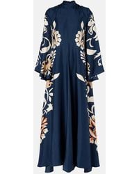 La DoubleJ - Magnifico Floral Silk Twill Maxi Dress - Lyst