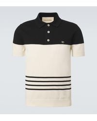 Valentino - Vlogo Striped Cotton Polo Sweater - Lyst