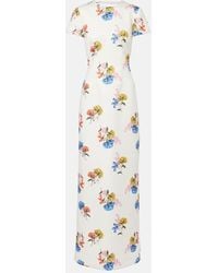 Emilia Wickstead - Robe Longue Fosette A Fleurs - Lyst