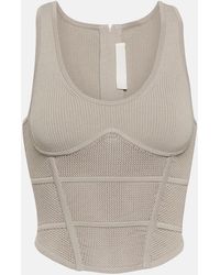 Dion Lee - Cropped Ribbed-Knit Bustier - Lyst