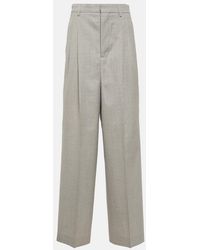Ami Paris - High-Rise Wool Wide-Leg Pants - Lyst