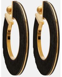 Alaïa - Blade Medium Leather Hoop Earrings - Lyst