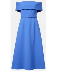 Carolina Herrera - Belted Wool-Blend Midi Dress - Lyst