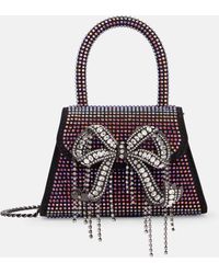 Self-Portrait - The Bow Micro Embellished Tote Bag - Lyst