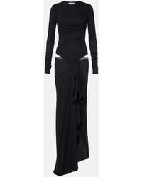 The Attico - Draped Cutout Semi-Sheer Maxi Dress - Lyst
