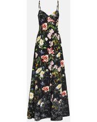 Oscar de la Renta - Sleeveless Floral Print Gown - Lyst