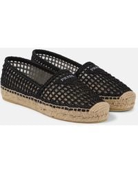 Prada - Triangle-Logo Crochet Espadrilles - Lyst