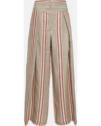 Loro Piana - Notan Striped Wide-leg Linen Pants - Lyst